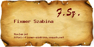 Fixmer Szabina névjegykártya